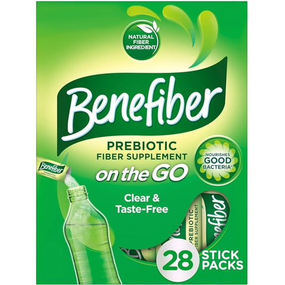 Benefiber On the Go Prebiotic Fiber Supplement Powder for Digestive Health, Daily Fiber Powder, Unflavored Powder Stick Packs - 28 Sticks (3.92 Ounces)