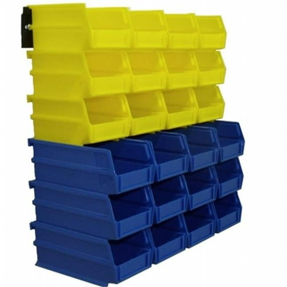 Wall Storage Unit With Yellow Bins