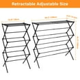 thumbnail image 2 of Clothes Drying Rack, Expandable 22.8" to 39.3" Laundry  Rack 3 Tiers Clothes Hanger Clothing Dryer Towel Rack, Black, 2 of 7