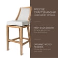 thumbnail image 3 of Maven Lane Vienna Counter Stool in Weathered Oak Finish, Sand Color, Set of 3, 3 of 6
