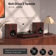 thumbnail image 3 of Tocadiscos RetroAudio de vinilo retro con parlantes de 24 W y Bluetooth, 3 of 9