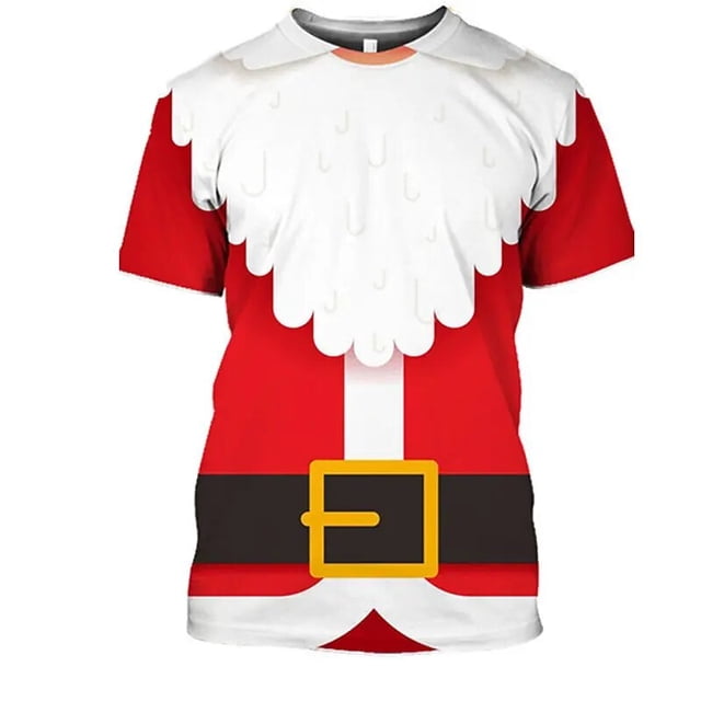Nuevas camisetas para hombres con estampado de muñeco de nieve de Navidad en 3d, camisetas de manga corta Harajuku, ropa informal de verano para hombres, camiseta holgada de gran tamaño