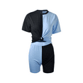 thumbnail image 3 of Akmipoem Women Plus 2 Piece Summer Outfits Biker Short Set Colorblcok Tunic Workout Tracksuit, 3 of 5