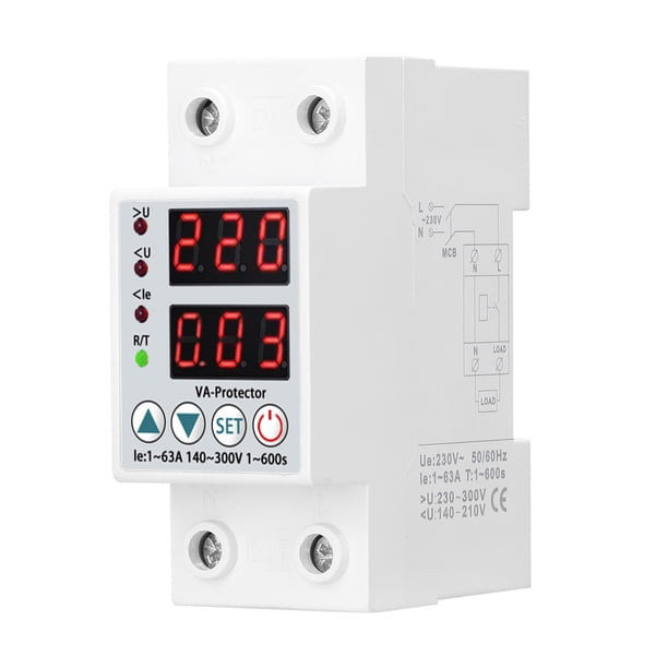 Protector Dual Pantalla Voltaje Ajustable Protector Inteligente Sobre Voltaje Bajo Voltaje Protección Contra La Sobretensión Protector De Voltaje Autoevaluado