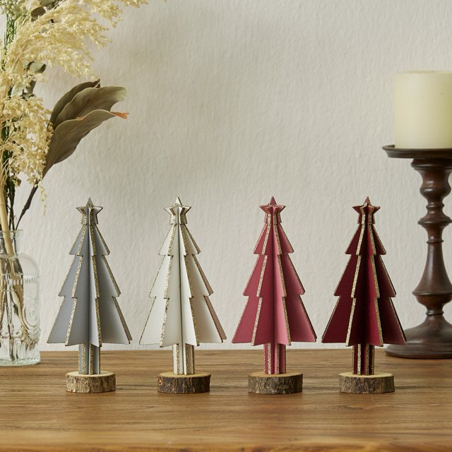 Ganfancp Árbol de Navidad Adorno de Mesa Árbol de Navidad de Madera Escena de Navidad Decoración Rebajas Flash Deals 1* Adorno de Árbol de Navidad
