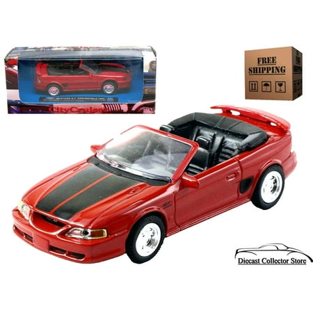 1994 Mustang GT Convertible NEWRAY City Cruiser Diecast 1:43 Red FREE