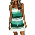 thumbnail image 1 of Kcodviy Robe de Plage pour Femme Robe Maxi à Rayures Été Sans Manches Dos Nu Camisole Plage Robes de Cocktail pour Femmes Été Mini, 1 of 4