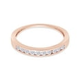 thumbnail image 3 of 1/4 Carat White Round Natural Diamond Channel Set Stackable Wedding Band Ring In 14K Rose Gold Over Sterling Silver (Clarity : I2-I3, Color : I-J, 0.25 Cttw) Ring Size-4.5, 3 of 3