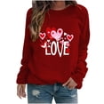 thumbnail image 2 of Meichang T-Shirts Graphiques pour Femmes, Manches Longues, Col Rond, Coupe Ample, Cadeaux de Saint-Valentin, 2 of 3