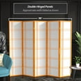 thumbnail image 5 of Red Lantern 6 ft. Tall Double Cross Shoji Screen - Honey - 5 Panels, 5 of 7