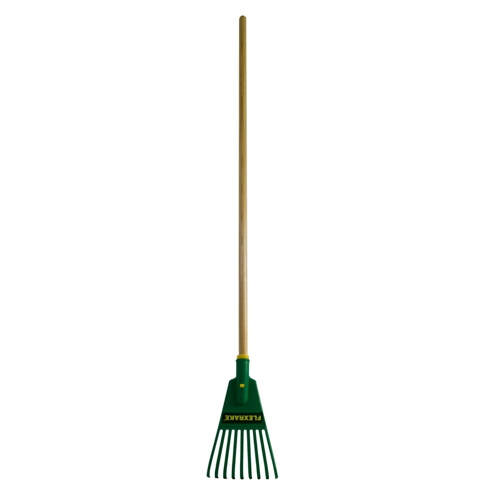 Flexrake 4W Shrub Rake 7Inch Poly Head with 48Inch Wood Handle