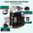 thumbnail image 3 of Alisa Bedside Table Set of 2 Night Stand Wooden End Tables Set of 2 Side Tables Bedroom Night Stands Bed Side Table/Night Stand Cream, 3 of 6