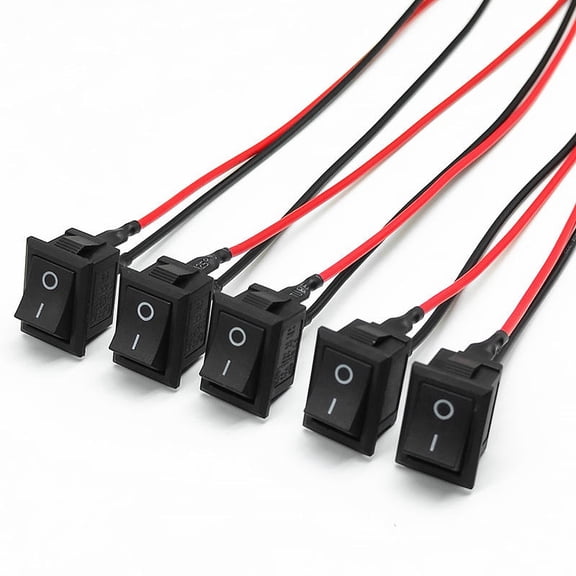 Lindmeyers Rectangular Rocker Switches ON/OFF Wired Car Truck DC 12V AC 125V 250V 10 Pack