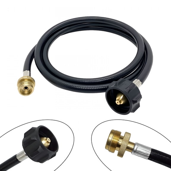 HIBIBUD 6FT Propane Adapter Hose,Portable Grill Regulator for 20 lb Tank,Gas Grill & Griddle - Weather Resistant & Corrosion Resistant