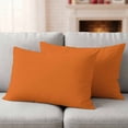 thumbnail image 6 of 2 Pack Outdoor Waterproof Throw Pillow Covers,Solid Art Minimalist Pure Orange Decorative Rectangle Patio Pillowcases for Chair Couch Sofa 20x12in, 6 of 9