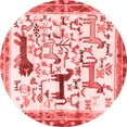 thumbnail image 1 of Ahgly Company Indoor Round Animal Red Traditional Area Rugs, 4' Round, 1 of 4