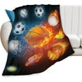 thumbnail image 6 of Yibo Soccer Blanket Super Soft Plush Cozy Warm Bed Blankets Lightweight Microfiber Flannel Blankets for Couch, Bed, Sofa, 6 of 6