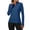 Dark Blue, variant on For Women's Active Wear: Long Sleeve 1/4 Zip Workout Top - Slim Fit Moisture Wicking Athletic Pullover, Lightweight Running Gym Shirt with Thumbholes Black L