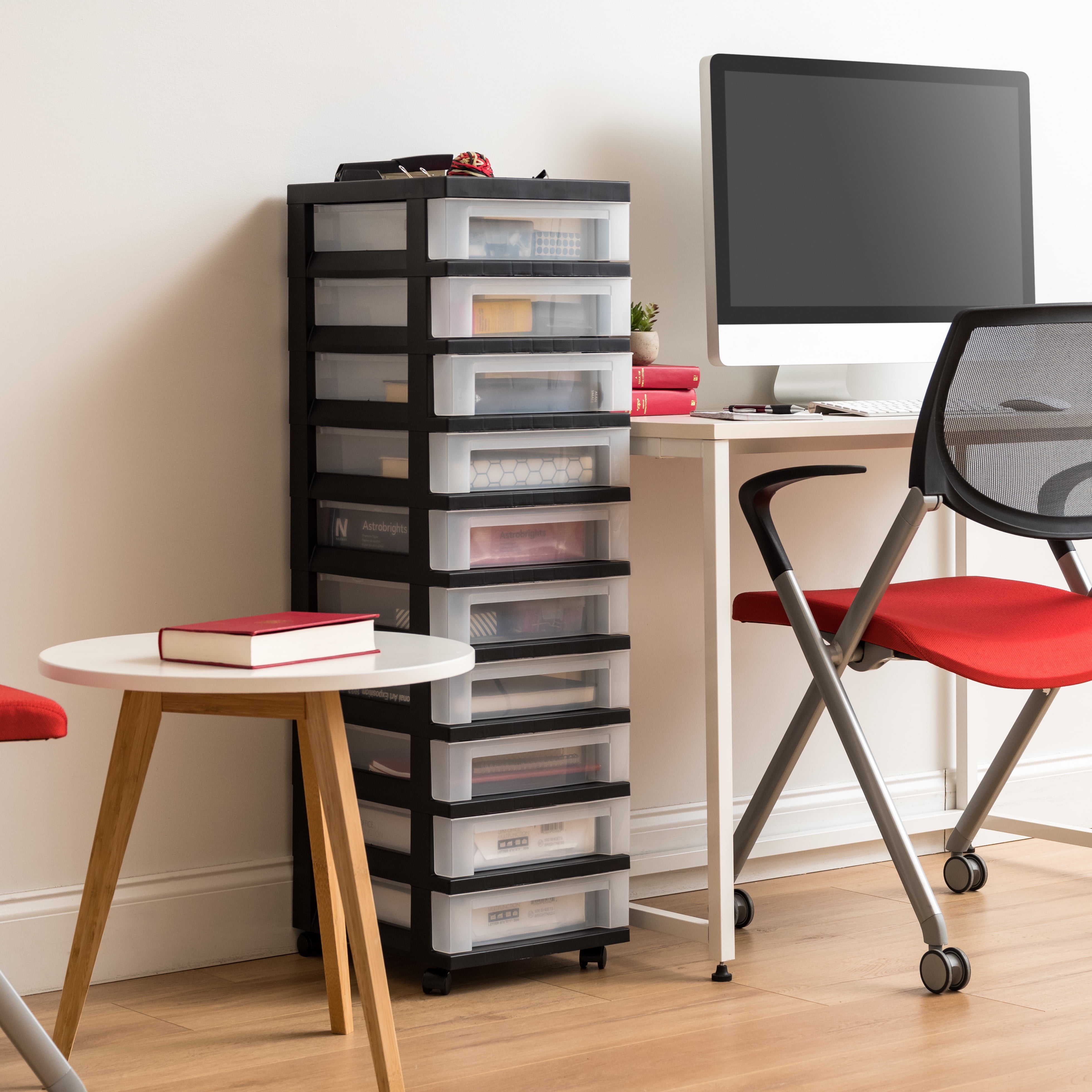 IRIS Craft Plastic Organizers and Storage, Rolling Storage Cart for Classroom Supplies