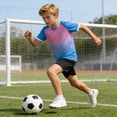 thumbnail image 4 of ITSAME Girls Athletic Outfits 2-Piece Quick-Dry T-Shirt & Shorts Football Training Sport Set Sky Blue Size 13, 4 of 8
