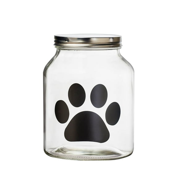 Amici Pet Buddy Chalkboard Paw Glass Storage Canister 108 oz