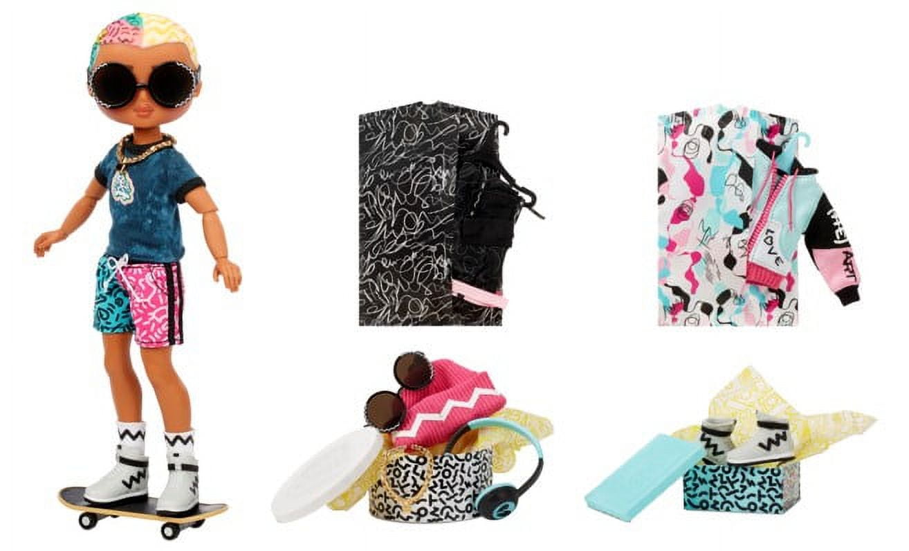 LOL Surprise OMG Guys Fashion Doll Cool Lev with 20 Surprises including Skateboard