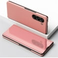 thumbnail image 2 of Mirror Flip Case for Samsung Galaxy Z Fold5 Support Wireless Charging, Clear View Window with Kickstand Thin Ultra Phone Case for Samsung Galaxy Z Fold 5 QH Rose Gold, 2 of 14