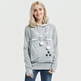thumbnail image 2 of Gibobby Sudaderas con cremallera para mujer Sudaderas de otoño e invierno para mujer, suéter holgado de lana con capucha para mascotas, sudaderas con bolsa grande para perros y gatos （Gris， S), 2 of 5