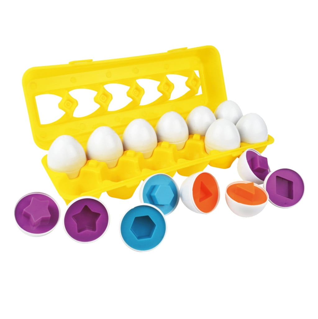 Colorful Egg Shape Number Matching Blocks Toy for Toddler Math Teaching Aids 