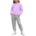 thumbnail image 3 of Edvintorg Toddler Girl Outfits 2 Piece Sets Long Sleeve Sweatshirt and Elastic Waist Sweatpants Winter Warm Girls' Clothing Sets 1-13Y, 3 of 10