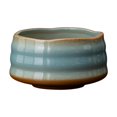 thumbnail image 1 of Tazón de té de cerámica, artesanía, de 500 ml Ceremonía de té Chawan tazón de té de tazón para mezclar para amigos de la familia regalo Ondulación del agua azul, 1 of 8