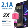 thumbnail image 2 of Type C Charger Fast Charging, Dual Port Charger Block with 2pcs USB C Cable 10FT, USB C Block Wall Charger Adapter Plug Charger Station w/ Type C Charging Cable Compatible for iPhone, Android, Pink, 2 of 7