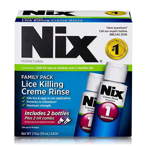 Nix Permethrin Lice Killing Creme Rinse Family Pack, 2x 2 Oz, 2 Pack
