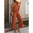 thumbnail image 4 of Cuteduck Womens Sleeveless Ruffle Tank Top And Wide Leg Pants Loungewear Set S-XL, 4 of 5