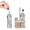 thumbnail image 1 of Juego De Botellas De Condimentos De Cocina Con Estante De Madera, Mesa De Cocina De Acero Inoxidable 304, Soporte Para Botellas De Condimentos Para Aceite, Sal, Salsa De Soja, 1 of 7