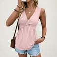 thumbnail image 2 of Ltctricy Women's Tank Tops Casual V Neck Twist Front Sleeveless Babydoll Shirts Peplum Cami Blouses Trendy Summer Outfits, 2 of 7