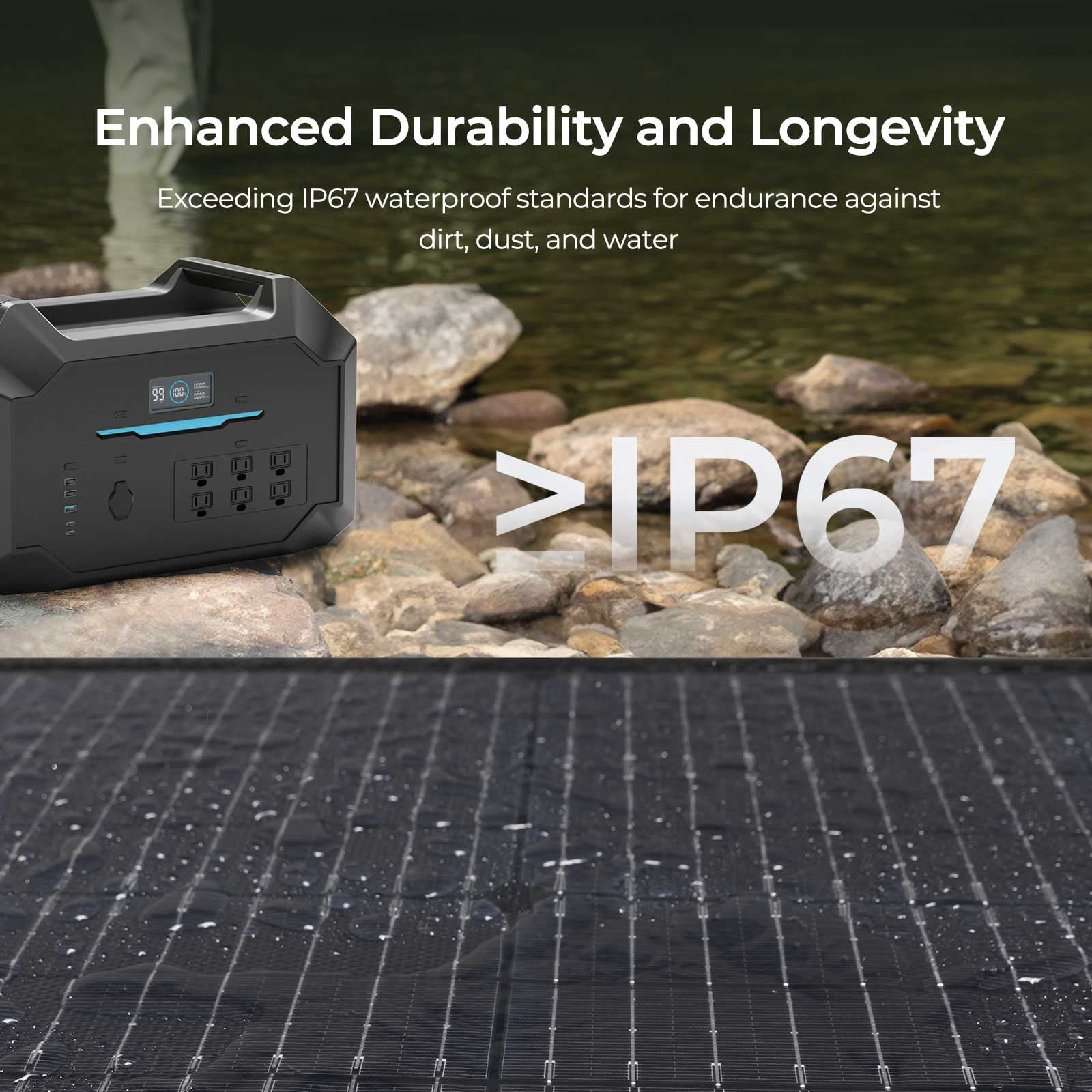 Renogy 400W Lightweight Portable Solar Suitcase, Foldable Solar Panel for Outdoor Activities, Durable & IP67 Waterproof for RV, Camping, Off-Grid