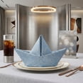 thumbnail image 2 of REGALWOVEN 6 Pack Cloth Napkins, Polyester Washable and Reusable Table Dinner Napkins for Restaurant, Weddings, and Parties Lake Blue 18x18inch, 2 of 6