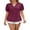 Wine Red, variant on xiaxaixu Women Short Sleeve T-Shirts Solid Color V-Neck Loose Shirts Summer Casual Tops Streetwear