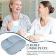 thumbnail image 3 of OUNONA Plates Silicone Divided Plate Sky Blue 1Pcs, 3 of 8