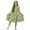Blue Parrot Yellow Flower, variant on Pink Rose Wolf Print Toddler Girl Long Sleeve Dresses Breathable A-Line Ruffle Trim Dress Soft Fall Outfits for Girls Patchwork Dresses, 9-10 Y