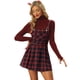 thumbnail image 1 of Falda de tirantes de vestido general con tirantes ajustables a cuadros para mujer negro rojo XL, 1 of 6