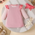 thumbnail image 4 of Zshosam Baby Girl Outfits Fall Baby Girl Clothes Newborn Fall Winter Outfit Ruffled Long Sleeve Romper Lace Dress Skirt Set Size 6 9 Months,(Pink 6-9 Months), 4 of 8