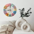 thumbnail image 6 of Colorful Round Wall Clock with Unique Numbers Design 10-Inch Silent Wooden Wall Clock, Battery Operated (AA Batteries Not Included), Artistic Home Decor, 6 of 7