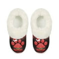 thumbnail image 2 of FUIALDOLG Christmas Paw Print House Slippers for Women Indoor Thick Sole Platform Slippers Comfortable Fuzzy Slip on Home Shoes, Size 5-6, 2 of 7