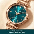 thumbnail image 3 of Jessica Simpson Diamond Collection Women Watch, Classic Quartz, Metal Band, Round Faceted Crystal Face, Elegant Dress Watch for Women, 3 of 7