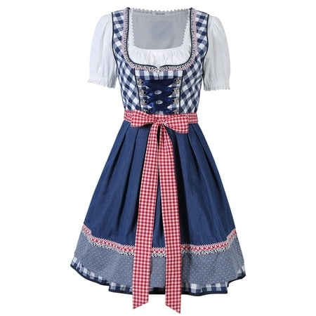 German Ladies Beer Maid Wench Costume Oktoberfest Bavarian Dirndl Dress