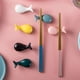 thumbnail image 4 of Juego de 4 palillos de cerámica de ballena azul, palillos de animales, cuchara, tenedor, soporte para cuchillos, decoración de mesa, 4 of 5
