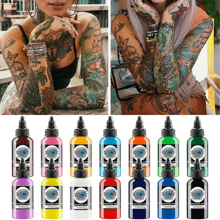 AYCOS Tattoo Ink Set-14 Colors 1 oz Tattoo Ink-Tattoo Supplies with  Microblad