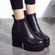thumbnail image 2 of NECHOLOGY Botas Mujer Adulto Femenino Zapatos Botines mujer Botas de mujer de tacón cuadrado Botas de tacón grueso hasta el muslo de cuero Zapatos Botines (Black, 8), 2 of 7
